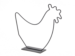 Kip op voet zwart 32 cm